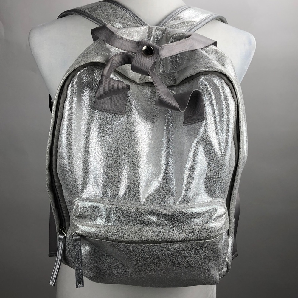 Silver sparkle backpack book bag